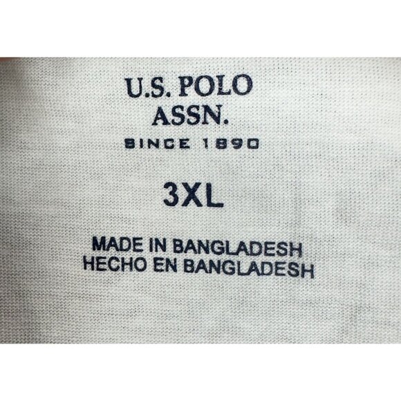 U.S. Polo Assn. Pride V-Neck T-Shirt 3XL White 100% Cotton Short Sleeve - Picture 3 of 8